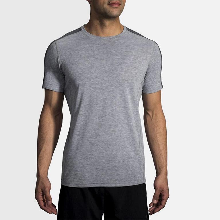 Brooks Distance - Camisetas Manga Corta Hombre - Gris (XUTC-18592)